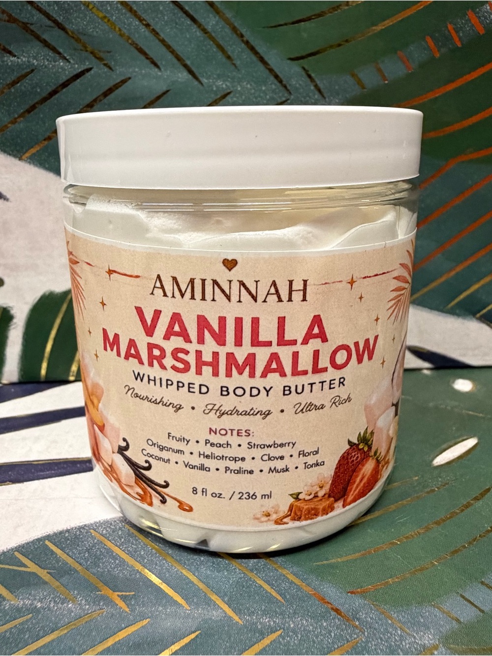 Aminnah Vanilla Marshmallow Whipped Body Butter 8 oz NEW